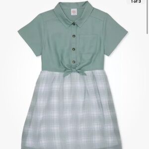 Wonder Nation Girls Green Tie Front Dress Size Small (6-6X) NWT